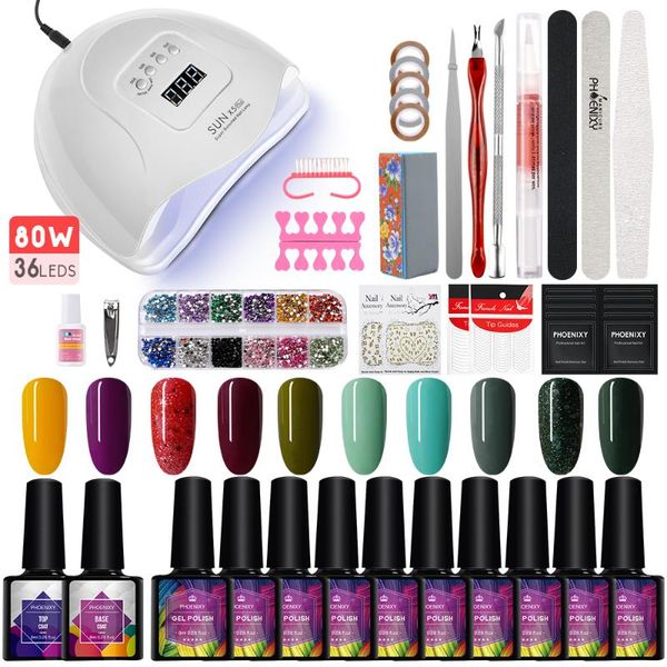 nail art kits 36w/80w dryer lamp 10/20pcs 8ml gel polish soak off kit all for manicure tools base coat salon use
nail art kits 36w/80w dryer lamp 10/20pcs 8ml gel polish soak off kit all for manicure tools base coat salon use