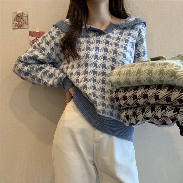 women's sweaters vintage geometric women sweater and pullovers elegant ladies knitted casual female loose jumper autumn winter, White;black
women's sweaters vintage geometric women sweater and pullovers elegant ladies knitted casual female loose jumper autumn winter, White;black