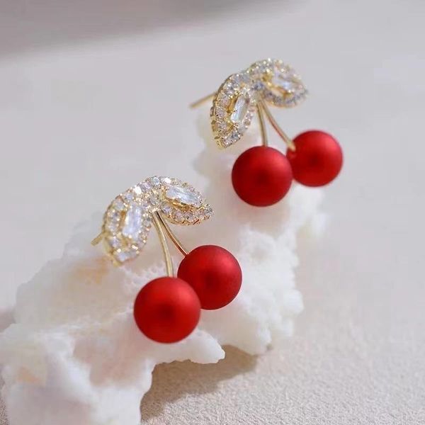 red cute cherry earrings temperament korean fruit earrings trend pendant exquisite fashion stud women jewelry earrring, Silver
red cute cherry earrings temperament korean fruit earrings trend pendant exquisite fashion stud women jewelry earrring, Silver