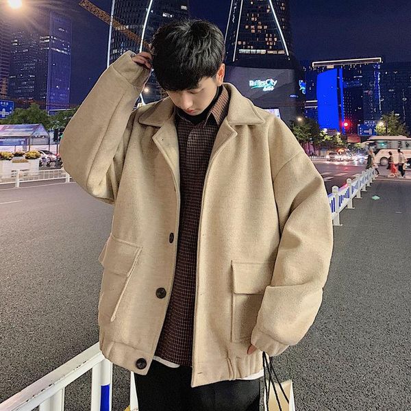 2020 winter men's youth cotton-padded clothes tide short woolen blends cashmere coats loose thickened wool snow jackets m-2xl, Black
2020 winter men's youth cotton-padded clothes tide short woolen blends cashmere coats loose thickened wool snow jackets m-2xl, Black