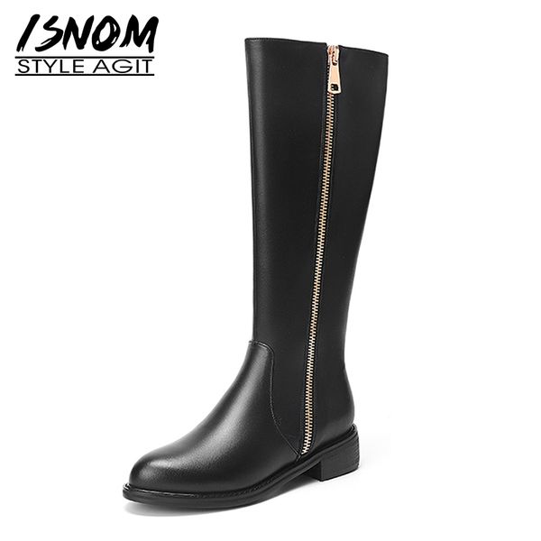 boots isnom 2021 side zipper knee high genuine leather shoes chunky heel knight autumn winter keep warm big size, Black
boots isnom 2021 side zipper knee high genuine leather shoes chunky heel knight autumn winter keep warm big size, Black