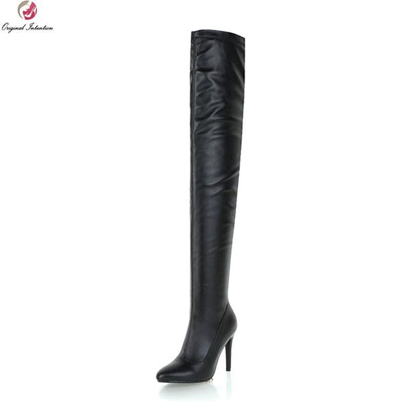 boots original intention fashion women thigh high pointed toe heels black white ladies shoes woman plus us size 3-16
boots original intention fashion women thigh high pointed toe heels black white ladies shoes woman plus us size 3-16