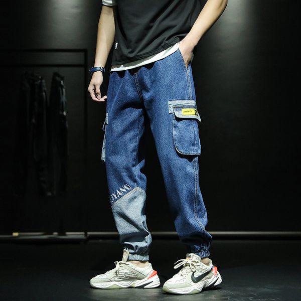 2020 autumn new trendy fashion men's multi-pocket cargo jeans teen classic hip hop pants business casual color block long pants, Blue
2020 autumn new trendy fashion men's multi-pocket cargo jeans teen classic hip hop pants business casual color block long pants, Blue