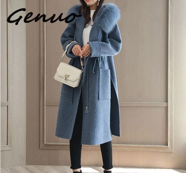 genuo new fashion solid women long woolen slim zippers women's jacket pockets fur collar blue cashmere coat and jacketx1020, Black
genuo new fashion solid women long woolen slim zippers women's jacket pockets fur collar blue cashmere coat and jacketx1020, Black