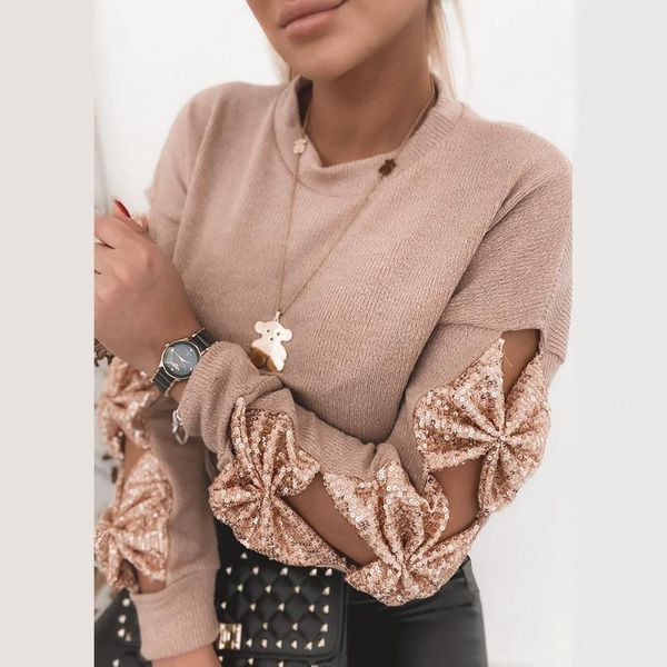 women elegant solid color sequin sweaters autumn winter off shoulder pullovers ladies casual long sleeve sweater d30, White;black
women elegant solid color sequin sweaters autumn winter off shoulder pullovers ladies casual long sleeve sweater d30, White;black