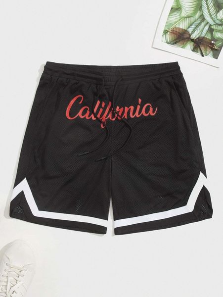 men letter graphic fishnet mesh shorts s8ko#, Black
men letter graphic fishnet mesh shorts s8ko#, Black