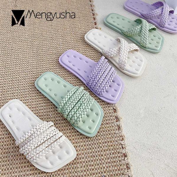 sandals handmade knitted square toe women soft bottom open slippers sweet solid cross band weave flats sandalias mujer 20211, Black
sandals handmade knitted square toe women soft bottom open slippers sweet solid cross band weave flats sandalias mujer 20211, Black