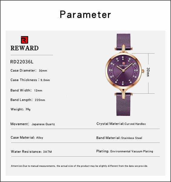 female watch reward fashion luxury diamond women quartz watches ladies simple stainless steel mesh belt crystal wristwatch 2020, Silver
female watch reward fashion luxury diamond women quartz watches ladies simple stainless steel mesh belt crystal wristwatch 2020, Silver