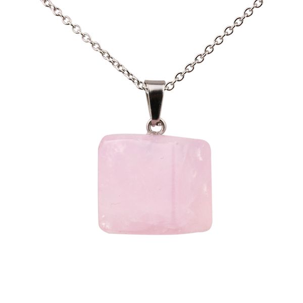 rose quartz powder pink crystal cube pendant necklace fashion necklace women jewelry, Silver
rose quartz powder pink crystal cube pendant necklace fashion necklace women jewelry, Silver