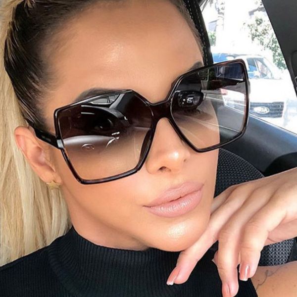 women's fashion 2020 new square frame anti ultraviolet ins glasses black sunglasses big face, White;black
women's fashion 2020 new square frame anti ultraviolet ins glasses black sunglasses big face, White;black