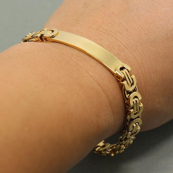 women & men id bar bracelet chain bracelets fashion stainless steel jewelry bracelets1, Golden;silver
women & men id bar bracelet chain bracelets fashion stainless steel jewelry bracelets1, Golden;silver
