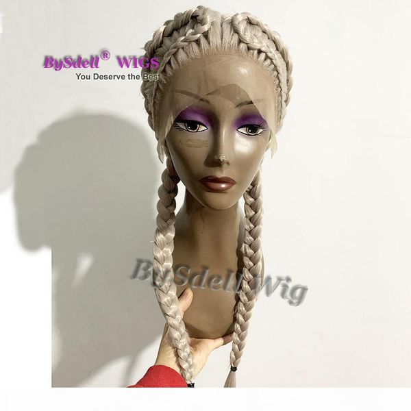real picture show celebrity kylie jenner double dutch two braids hairstyle wig ash grey blonde color twin braid lace front full lace wigs, Black
real picture show celebrity kylie jenner double dutch two braids hairstyle wig ash grey blonde color twin braid lace front full lace wigs, Black