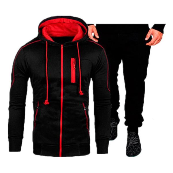 casual new style men's sports jacket patchwork hooded sportswear set, Gray