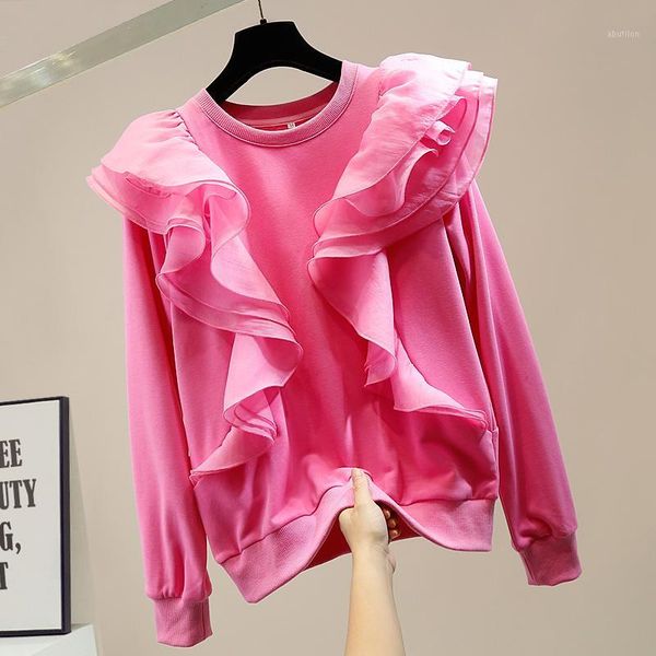 women's hoodies & sweatshirts woman hoodie fashion three-dimensional ruffled panel round neck long sleeve sweatshirt lady temperament p, Black
women's hoodies & sweatshirts woman hoodie fashion three-dimensional ruffled panel round neck long sleeve sweatshirt lady temperament p, Black