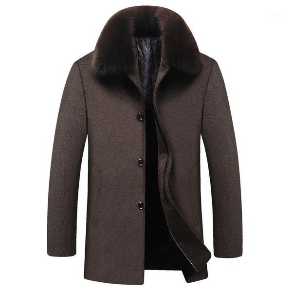 men's wool & blends brand 2021 fashion trench coat clothing woolen men parka winter british style men's with fur collar1, Black
men's wool & blends brand 2021 fashion trench coat clothing woolen men parka winter british style men's with fur collar1, Black