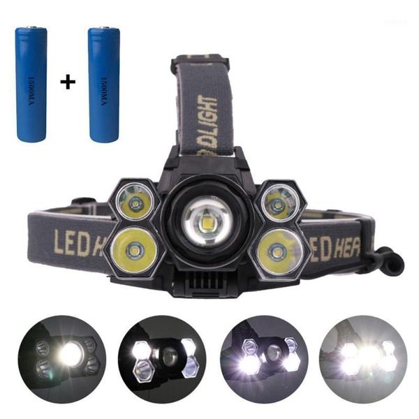 headlamps led headlamp rechargeable headlight 3 x xml t6+2 xpe 18650 #3b221