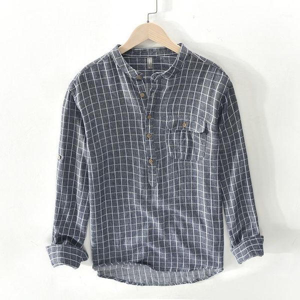 camisa masculina cotton linen shirt men plaid long sleeve casual slim pullover quality men's business dress shirts ts-6691, White;black
camisa masculina cotton linen shirt men plaid long sleeve casual slim pullover quality men's business dress shirts ts-6691, White;black