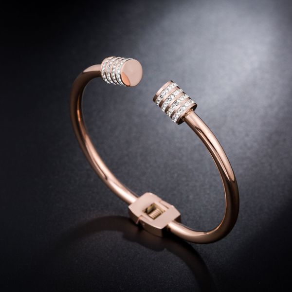 new design womens gift rose gold bangle simple stainless steel cuff wristband, Black
new design womens gift rose gold bangle simple stainless steel cuff wristband, Black