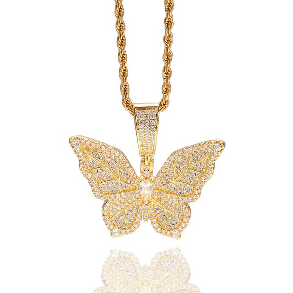 hip hop zircon big butterfly pendant necklace iced out crystal rhinestone reticulated butterfly insect sweater chain choker jewelry gifts, Silver
hip hop zircon big butterfly pendant necklace iced out crystal rhinestone reticulated butterfly insect sweater chain choker jewelry gifts, Silver