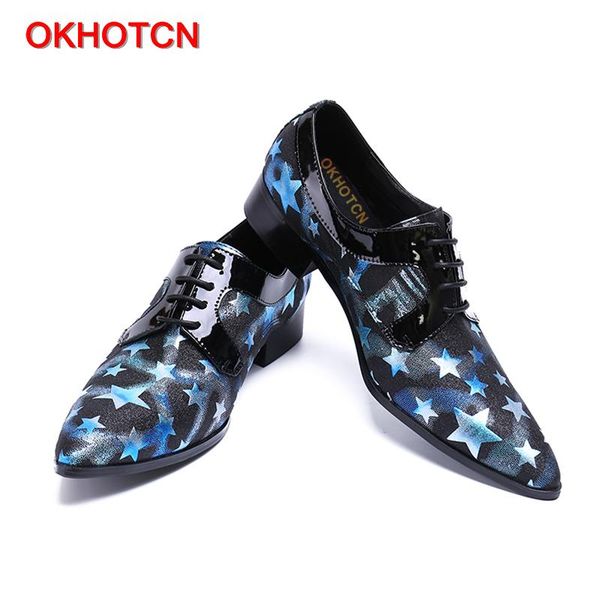 okn fashion new arrival star letter printed man shoes multiple colored man daily formal business shoes pointed toe lace-up, Black
okn fashion new arrival star letter printed man shoes multiple colored man daily formal business shoes pointed toe lace-up, Black