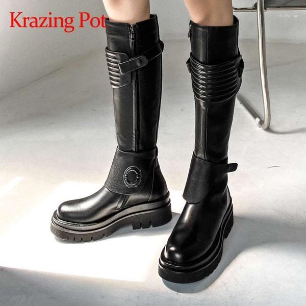 boots krazing pot genuine leather round toe high heel riding young lady daily wear winter keep warm fashion knee-high l111, Black
boots krazing pot genuine leather round toe high heel riding young lady daily wear winter keep warm fashion knee-high l111, Black