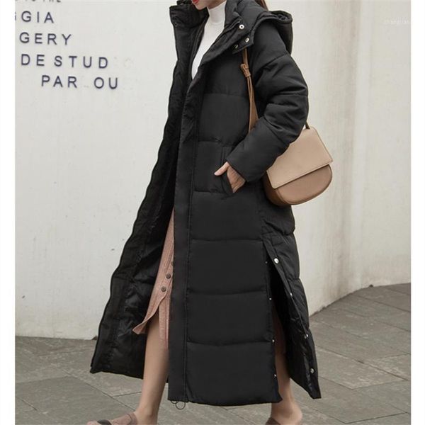 women's hooded ultra long down jackets winter korean casual straight solid color females down ankle-length hooded coats 20201, Black
women's hooded ultra long down jackets winter korean casual straight solid color females down ankle-length hooded coats 20201, Black