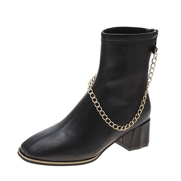 2021 the new trend metal leather women's stylish toe square foot heels ankle boots elastic ladies winter womens shoes hr1v, Black
2021 the new trend metal leather women's stylish toe square foot heels ankle boots elastic ladies winter womens shoes hr1v, Black