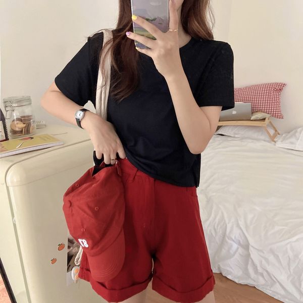 2020 summer new basic simple versatile six color short pullover pullovert-shirt pulloverround neck pullover short sleeve t-shirt for women f, White
2020 summer new basic simple versatile six color short pullover pullovert-shirt pulloverround neck pullover short sleeve t-shirt for women f, White