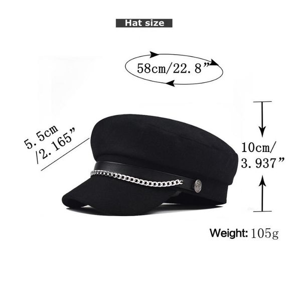 berets winter chain black wool for women female flat army cap salior hat girl travel ladies painters, Blue;gray
berets winter chain black wool for women female flat army cap salior hat girl travel ladies painters, Blue;gray