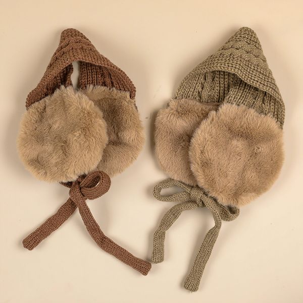 and girls children's warm ear cap boys thickened plush baby earmuff wool knitted corded headgear
and girls children's warm ear cap boys thickened plush baby earmuff wool knitted corded headgear