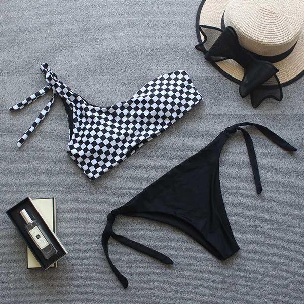plaid bikini set one shoulder swimwear women swimsuit female bathing suit separate push up bikinis bandage beach 2020 new1, White;black
plaid bikini set one shoulder swimwear women swimsuit female bathing suit separate push up bikinis bandage beach 2020 new1, White;black