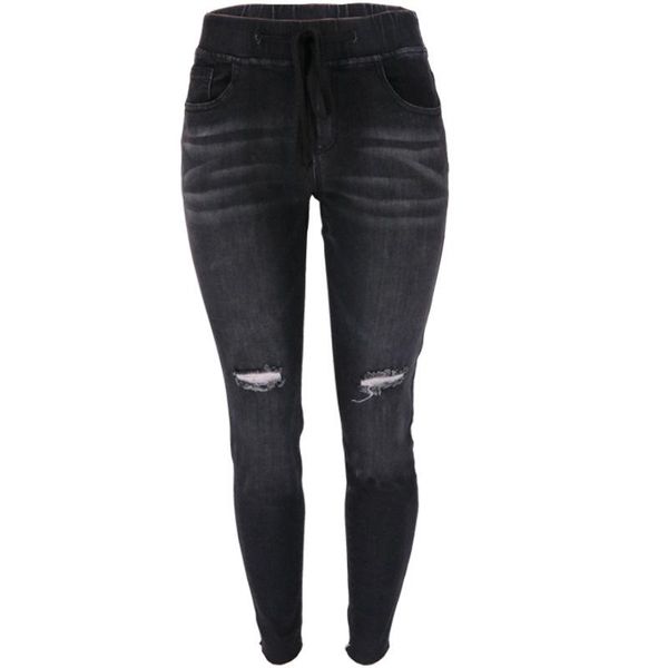 slim fit женщины рваные джинсы колено отверстие новый европейский и американский середины талии шнурок талии, Blue
slim fit женщины рваные джинсы колено отверстие новый европейский и американский середины талии шнурок талии, Blue