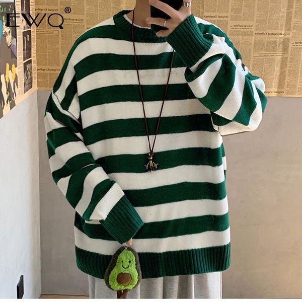 ewq / men striped casual knitted sweater men's korean collage autumn pullover male o-neck oversize sweater fashions 9y0027, White;black
ewq / men striped casual knitted sweater men's korean collage autumn pullover male o-neck oversize sweater fashions 9y0027, White;black