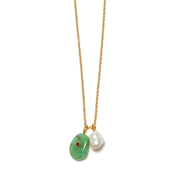 stainless steel chain necklace natural pearl pendant long necklace women green natural stone boho style new wholesale jewelry, Silver
stainless steel chain necklace natural pearl pendant long necklace women green natural stone boho style new wholesale jewelry, Silver
