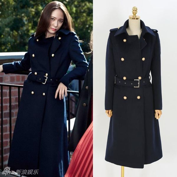 2018 women winter autumn double breasted wool blends coat dark blue long sleeve jacket women woolen coat1, Black
2018 women winter autumn double breasted wool blends coat dark blue long sleeve jacket women woolen coat1, Black