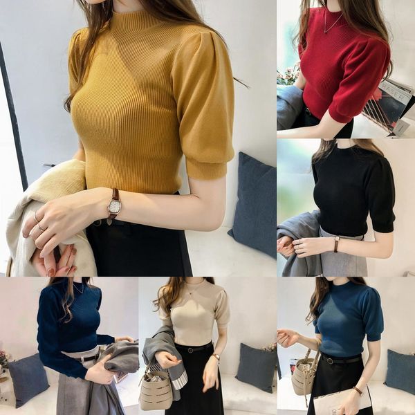 chic early autumn ice silk knitted bottoming shirt for women 2020 new korean thin sweater cover up pullover mid sleeve cover heaear he, White;black
chic early autumn ice silk knitted bottoming shirt for women 2020 new korean thin sweater cover up pullover mid sleeve cover heaear he, White;black