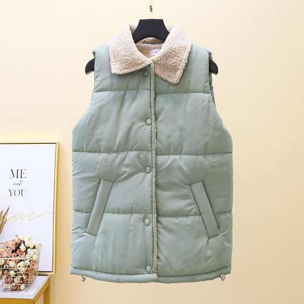 2021 new womens winter warm button quilted fleece lined sleeveless vest coats short down neck waistcoat 5vnp, Black;white
2021 new womens winter warm button quilted fleece lined sleeveless vest coats short down neck waistcoat 5vnp, Black;white