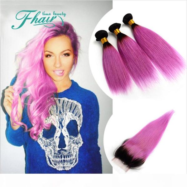 new style products ombre 1b pink 8a brazilian hair with closure straight human hair 1b pink two tone 4pcs lot omber hair extensions, Black
new style products ombre 1b pink 8a brazilian hair with closure straight human hair 1b pink two tone 4pcs lot omber hair extensions, Black