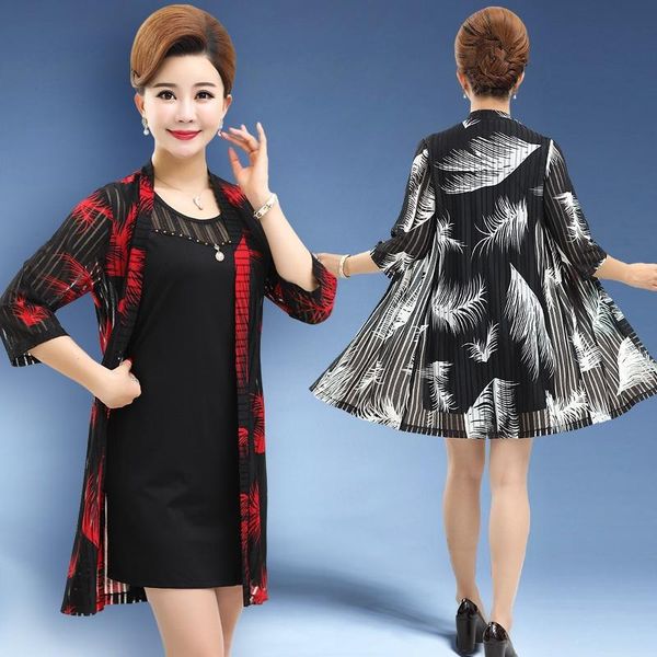 casual dresses 2 pieces set summer lace for women 4xl plus size mother clothing feathers print elegant loose korean short dress, Black;gray
casual dresses 2 pieces set summer lace for women 4xl plus size mother clothing feathers print elegant loose korean short dress, Black;gray