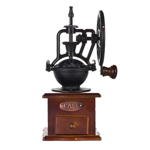 manual coffee grinder antique cast iron hand crank coffee mill with grind settings & catch drawer
manual coffee grinder antique cast iron hand crank coffee mill with grind settings & catch drawer