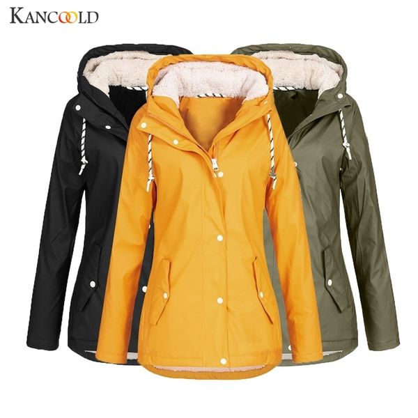 women's jacket solid rain jacket winter fleece warm hoodie women's parka waterproof velvet thickened outwearcoat coat women 201026, Black
women's jacket solid rain jacket winter fleece warm hoodie women's parka waterproof velvet thickened outwearcoat coat women 201026, Black