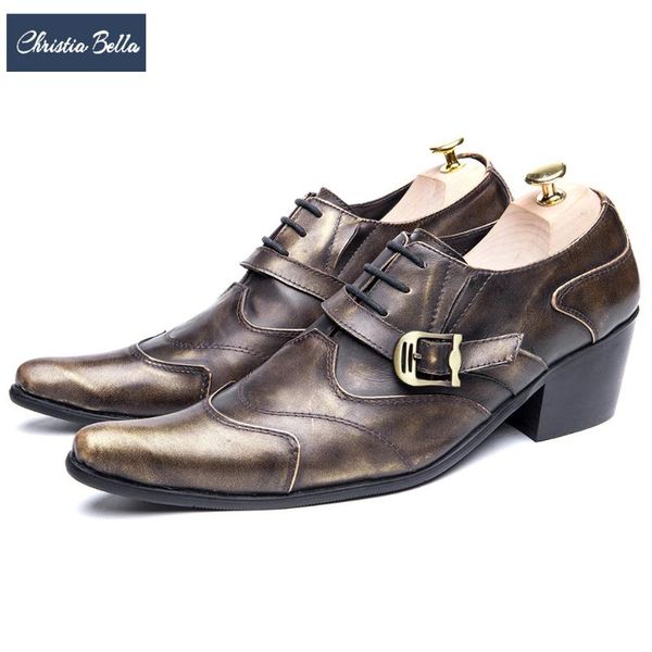dress shoes christia bella fashion brand british style genuine leather formal men business wedding pointed toe buckle oxford, Black
dress shoes christia bella fashion brand british style genuine leather formal men business wedding pointed toe buckle oxford, Black