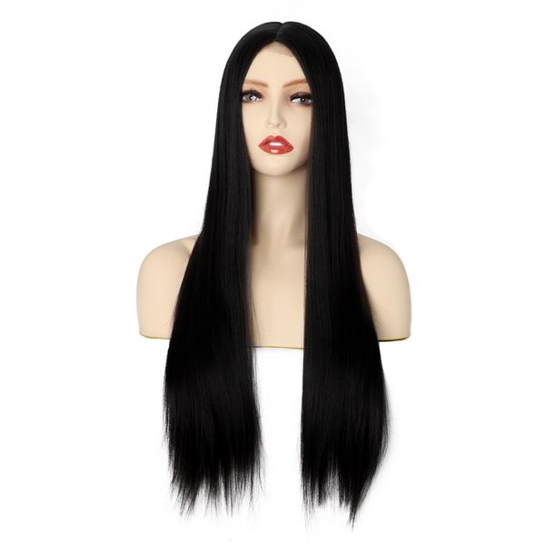 new european and american ladies wig long straight front lace chemical fiber lady wig set small lace wigs, Black
new european and american ladies wig long straight front lace chemical fiber lady wig set small lace wigs, Black