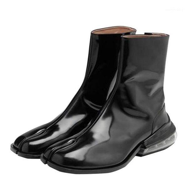 2021 new split toe women ankle boots patent leather botas mujer motorcycle boots ladies chunky heel short booties1, Black
2021 new split toe women ankle boots patent leather botas mujer motorcycle boots ladies chunky heel short booties1, Black