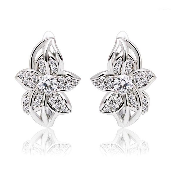 MxGxFam Flowers ZIrcon Earrings Hoops for Women Fashion Jewelry White Gold color1, Golden;silver
MxGxFam Flowers ZIrcon Earrings Hoops for Women Fashion Jewelry White Gold color1, Golden;silver