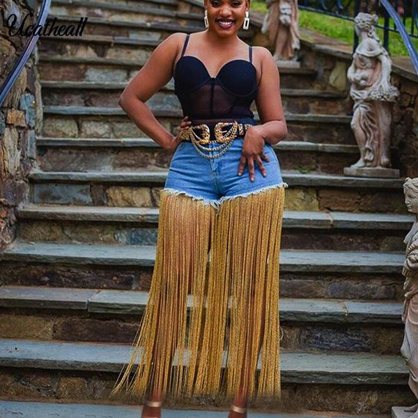 women's shorts women summer denim jeans high waist casual long tassel street wear fringe short pants, White;black
women's shorts women summer denim jeans high waist casual long tassel street wear fringe short pants, White;black