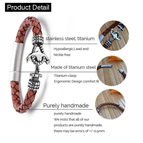 men bracelet/leather bracelets/anchor/bracelet leather men bracelets 2019 stainless steel brown male bangles for jewel qyloqx
men bracelet/leather bracelets/anchor/bracelet leather men bracelets 2019 stainless steel brown male bangles for jewel qyloqx