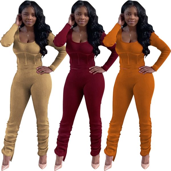 designer womens tracksuits fashion crew neck stacked pants two piece set autumn winter female clothing, Gray
designer womens tracksuits fashion crew neck stacked pants two piece set autumn winter female clothing, Gray
