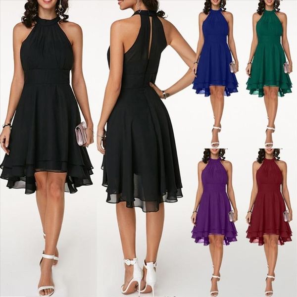 women plus size sleeveless high waist irregular hem chiffon halter dress drop shipping good quality, Black;gray
women plus size sleeveless high waist irregular hem chiffon halter dress drop shipping good quality, Black;gray