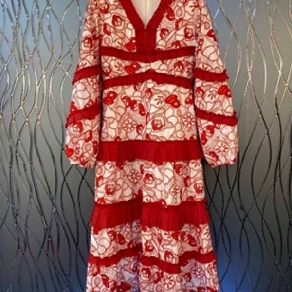2021 new woman dressed in low-necked v-lantern floral sleeve embroidered red boho vintage dress up as a girly party girl spring and teo0, Black;gray
2021 new woman dressed in low-necked v-lantern floral sleeve embroidered red boho vintage dress up as a girly party girl spring and teo0, Black;gray